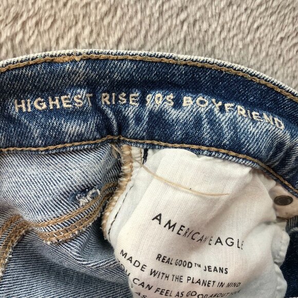 American Eagle Women Jeans Size 4 Lot Of Two Destroyed Blue Denim Casual Classic - Picture 14 of 16